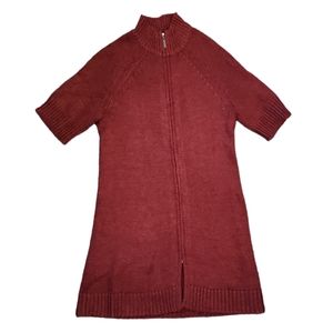 Coldwater Creek Zipper Front Knit Dress XS(4) Burgundy
